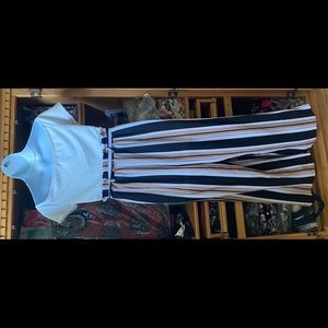 Long pants off the shoulder jumper